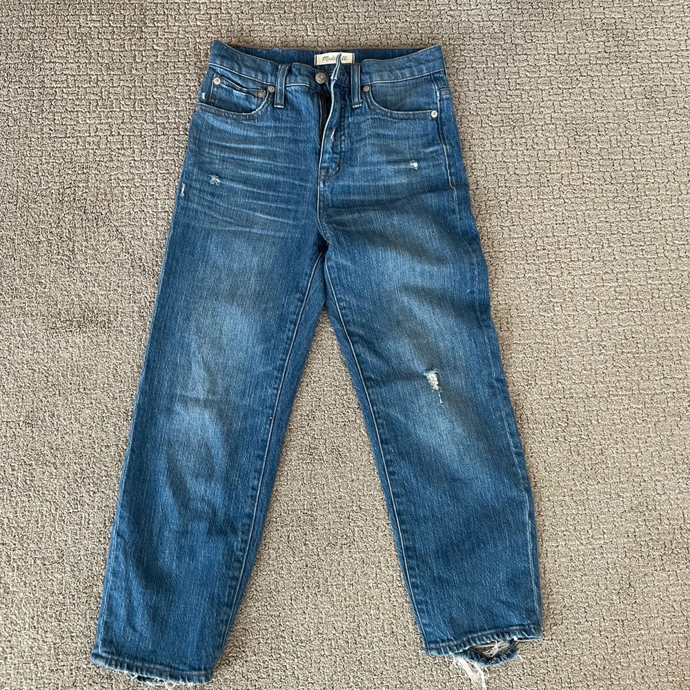 Madewell high rise classic straight jean